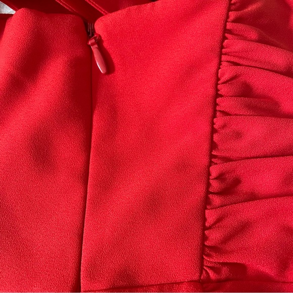 New Halston Heritage Evening Collection stretch crepe rouched gown size 6 red - Picture 10 of 14